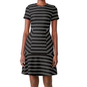 Anthropologie Hutch horizontal pin stripe black white Eleanor dress